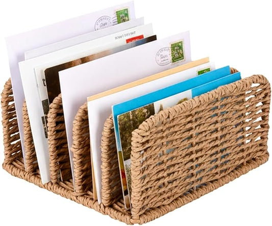 Desk Mail Organizer Large Capacity Mail Holder with 5-Slot, Letter Sorter File Holder, Letter Tray Office Envelope Organizer for Mails, Bill, Document, Notebook