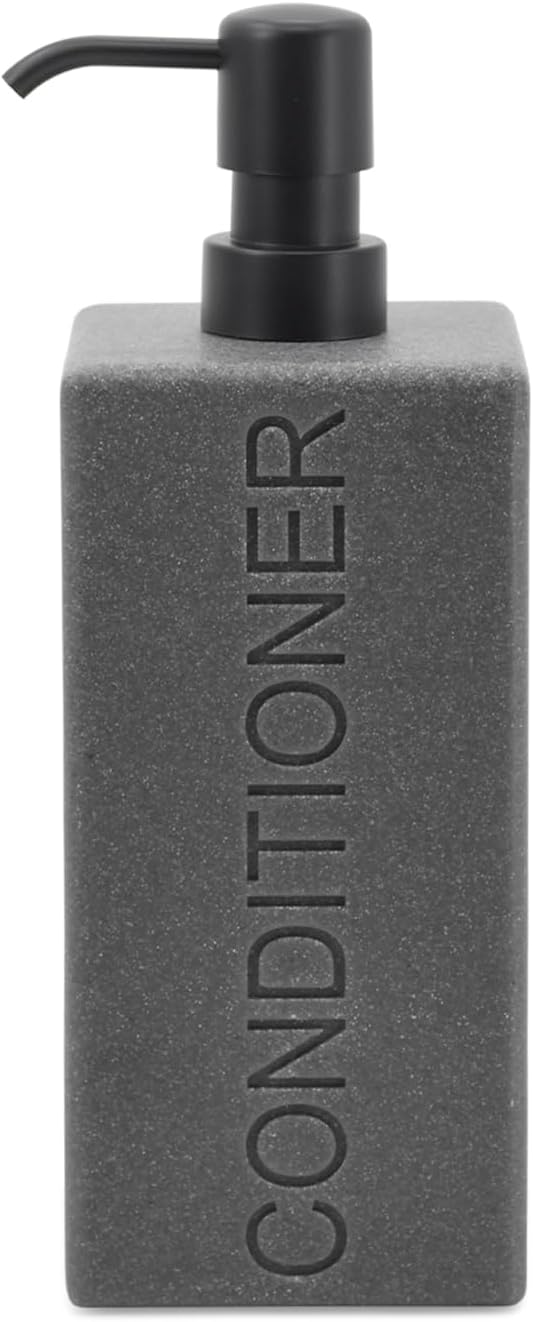 Rectangular Resin Dispenser Premium Bathroom Shampoo Conditioner Body Wash Bottle Modern Refillable Pump Design