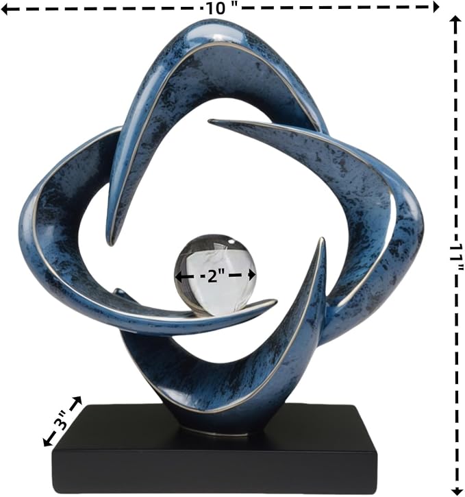 Abstract Sculpture Art Home Decor Accents Modern Decorative Objects for Living Room Shelf Coffee Table TV Stand Cabinet Office Decor Accents (Blue)