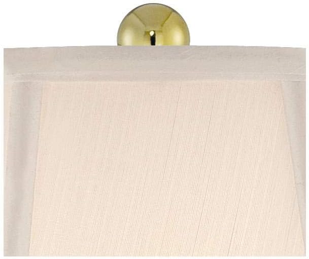 Regency Hill Traditional Style 3-Way Table Lamp with Table Top Dimmer 26.5" High Cut Glass Urn Brass Metal Cream Fabric Empire Shade Decor for Living Room Bedroom House Bedside Nightstand Home