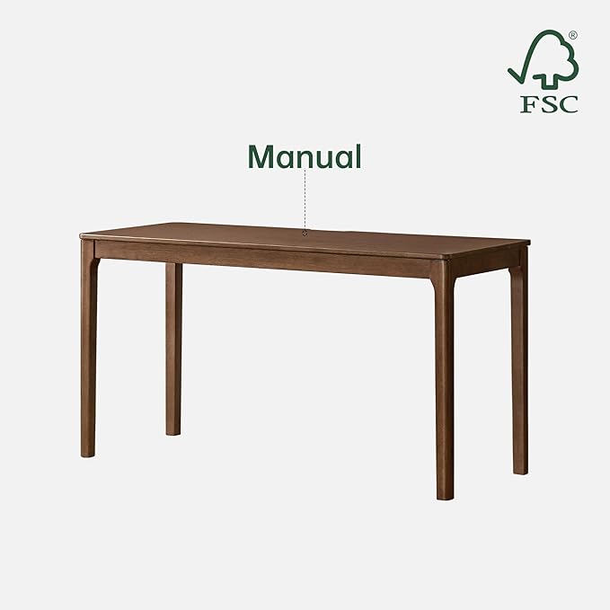 Solid Wood Writing Desk, Mid Century Modern Wood Desk, Vintage Home Office, Computer Desk for Study, Work & Gaming 39.37" W