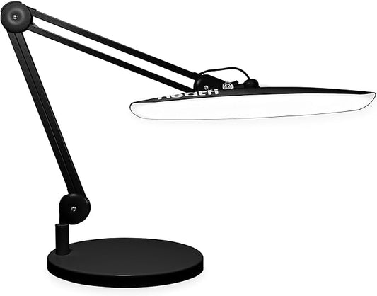 Neatfi XL Nail Desk Lamp with Clamp, 2200 Lumens, 20-Inch Wide Head, Dimmable 4 Levels, 6500K, LED Task Light for Manicure Table, Crafts, Workbench, Office (Non-CCT with Base, Black)
