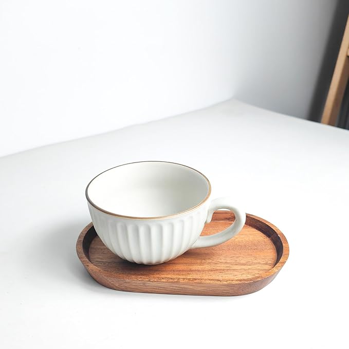 Mini Serving Trays for Parties, Small Decorative Tray for Tea＆Coffee, Oval Wooden Plates for Serving Food for Appetizer＆Vegetables for Bathroom 7.8"×4.6" (Acacia, Set of 2)