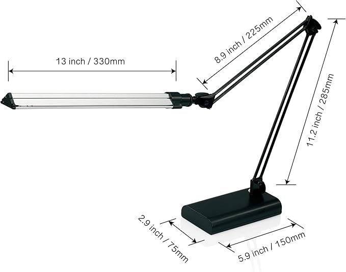 Realspace™ Architect Desk Lamp, Adjustable, 21-1/2"H, Black/Silver