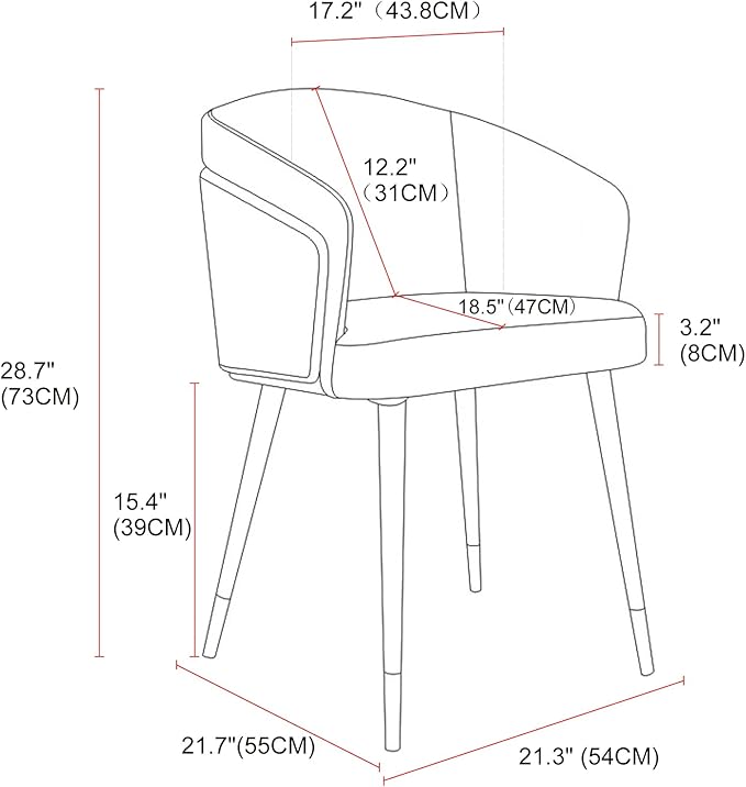 ARTPLAN Modern Upholsted Accent Dining Chairs,Mid-Century Faux Leather with Walnut for Kitchen,Office Waiting Room Arm Sitting Chair, Beech Legs Dissassembly Adjustable Feet,Steel Gray