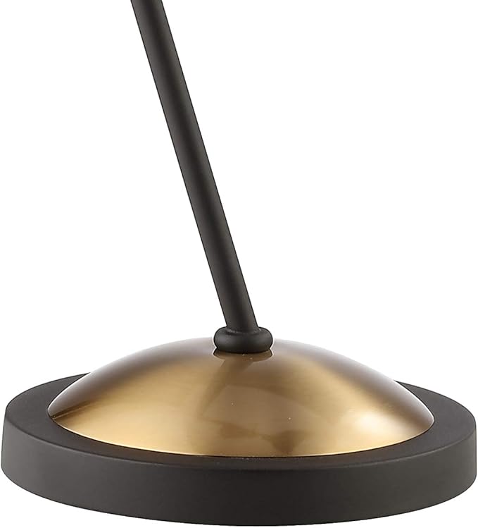 JONATHAN Y JYL9065A Albert 21.5" Iron Retro Mid-Century LED Table Lamp Contemporary Glam Bedside Desk Nightstand Lamp for Bedroom Living Room Office College Bookcase, Black/Brass Gold