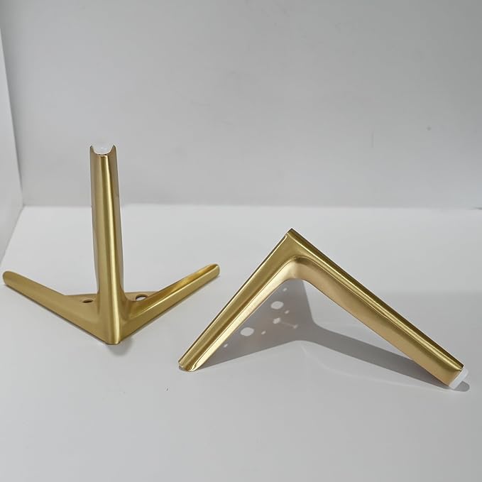 7 inch /18cm Brushed Gold Metal Furniture Legs Set of 4, Modern Style Furniture Legs, DIY Replacement for TV Stand, Sofa, Chair, Cabinet Cupboard