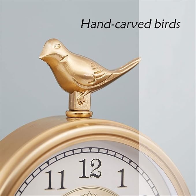 Desk Clock European Style Retro Decorative Clock Table Top Vertical Clock Ornaments Light Luxury Creative Ceramic Clock Body Suitable Home Bedroom Decor (Color : 1)