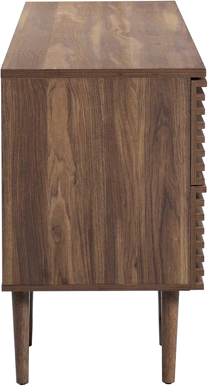 Modway Render Mid-Century Modern, Office Desk, Walnut