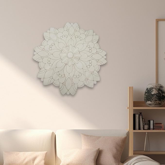 HouseVibe Geometry Wood Wall Art Ornament Bohemian Sculpture Decoration for Bathroom Bedroom Entryway Hallway Dining Room- Style F