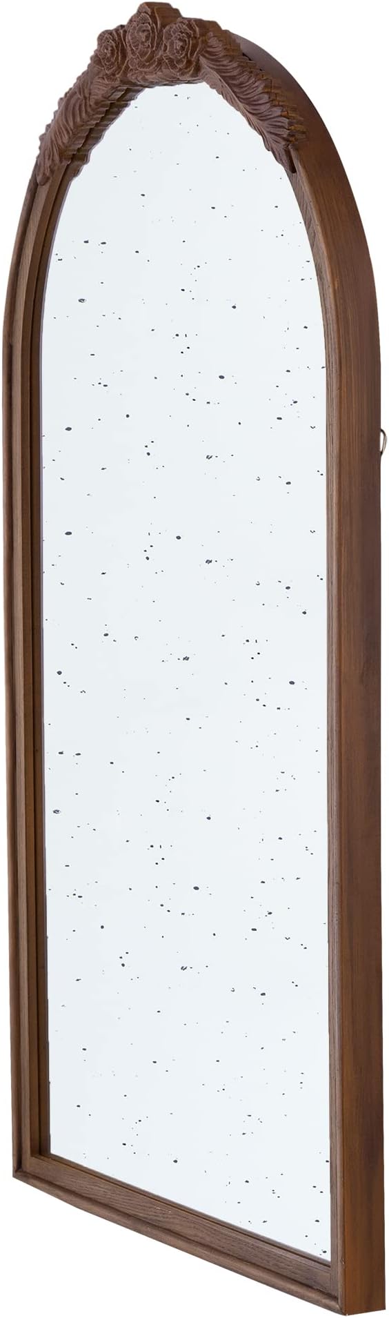 A&B Home Arched Vertical Mirror - Wall Mirror with Hand Carved Rose Antique Mirror Frame, 23" x 42" Arch Mirror for Bathroom Living Room Bedroom Enterway, Dark Brown