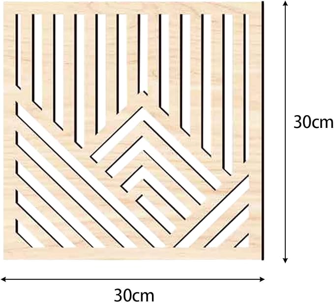 2Pcs Geometric Wood Wall Art Boho Abstract Wall Decor Wood Abstract Wall Panels for Bedroom Home Office Decoration, Maple Color