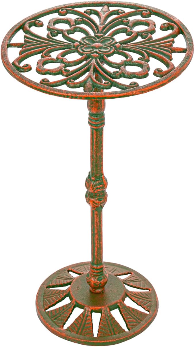 Sungmor Vintage Cast Iron Potted Plant Stand,16" Inch Tall Metal Plant Stand,Heavy Duty Ornate Indoor Outdoor Flower Pot Holder for Garden, Patio, Balcony Decor
