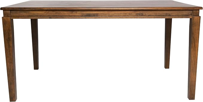 Merrick Lane Hayden 60" Solid Wood Dining Table with Tapered Wooden Legs, Seating for 6, Brown Matte