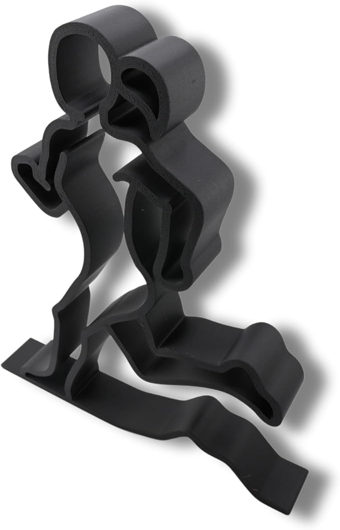 Runner Sculpture – Minimalist Running Figurine | Motivational Gift for Runners, Athletes & Fitness Lovers (Athletic Female Runner Matte Black)