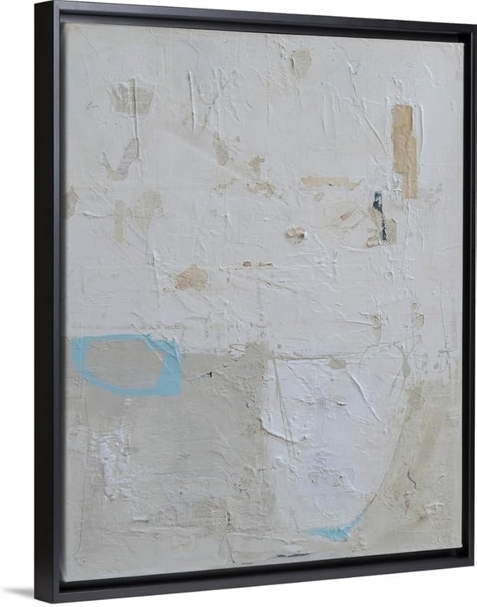 CANVAS ON DEMAND Two Shades One Heart White Float Framed Canvas Wall Art Print by Erin Ashley, Abstract, Home Decor, Modern Artwork, 8" x10in