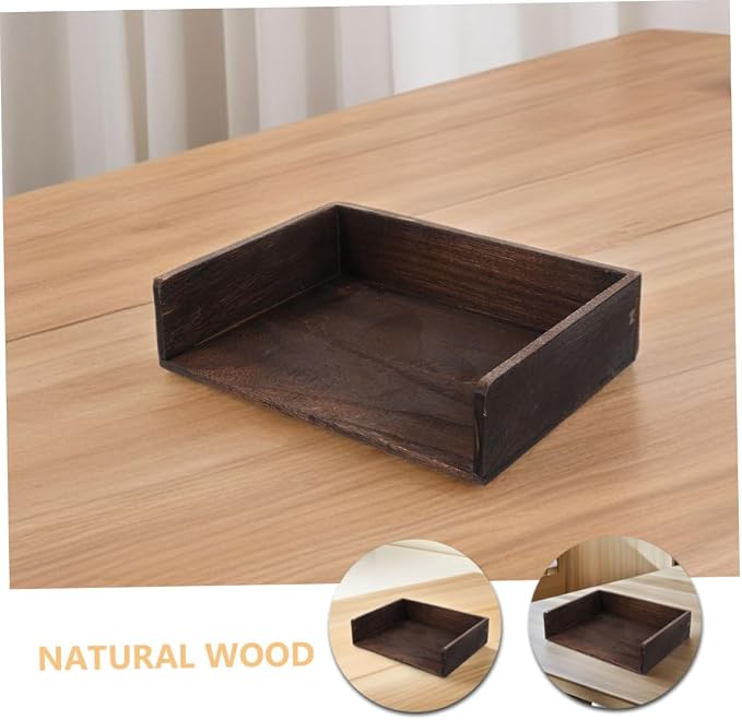 NUOBESTY 2Pcs Vintage Solid Wood Desk Organizer Desktop Shelf for Office Supplies Books Natural Wood Finish Storage for Home Study Room
