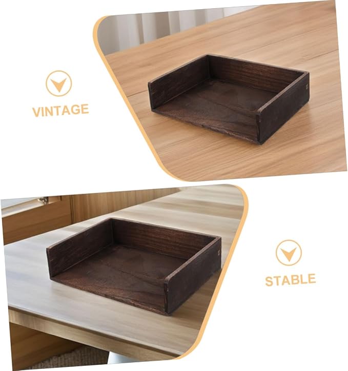 NUOBESTY 2Pcs Vintage Solid Wood Desk Organizer Desktop Shelf for Office Supplies Books Natural Wood Finish Storage for Home Study Room
