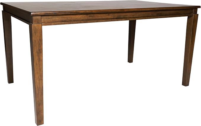 Merrick Lane Hayden 60" Solid Wood Dining Table with Tapered Wooden Legs, Seating for 6, Brown Matte