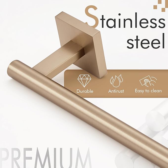 KOKOSIRI Bathroom Towel Bars 12 Inch Towel Ring Champagne Bronze 30CM Hand Towel Holder for Bath Kitchen Wall Stainless Steel B4005CPG-L12