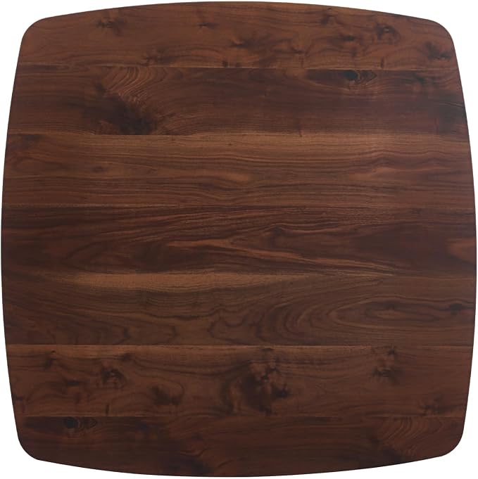 42 Inch Walnut Square Dining Table for 4-6 Person,Mid-Century Brown Tulip Table Kitchen Dining Table with MDF Tabletop and Pedestal Base for Home Kitchen