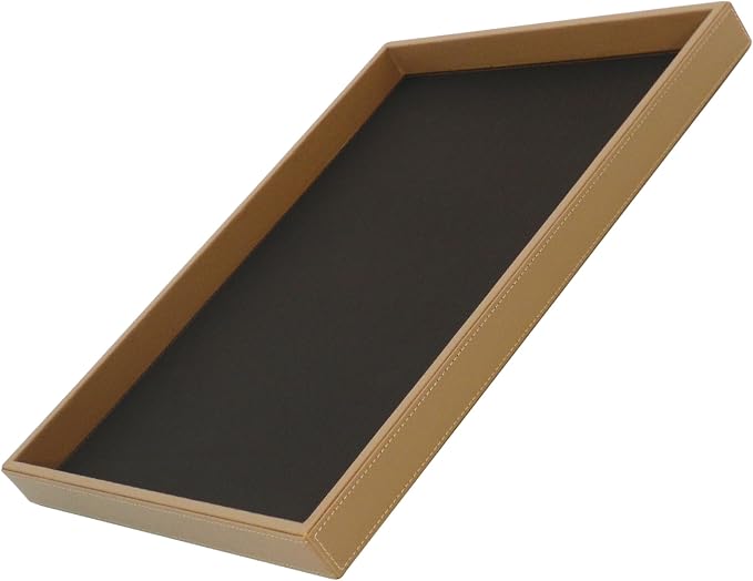 Rikan Vegan Leather Tray With Durable Build & Smooth Finish- Desk Paper Tray Provides Structured Storage & Neat Surface For Workspace Organization- Letter Trays For Office, Home Storage & Hotel Setups