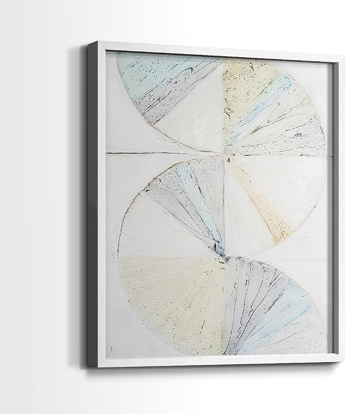 Renditions Gallery Set of 2 Peel & Stick Framed Prints, Geometric Abstract Wall Art, Pie Chart Color Wheels Wall Decor, Re-Stickable - Ready to Hang - 11"x14" - White Frame LT588