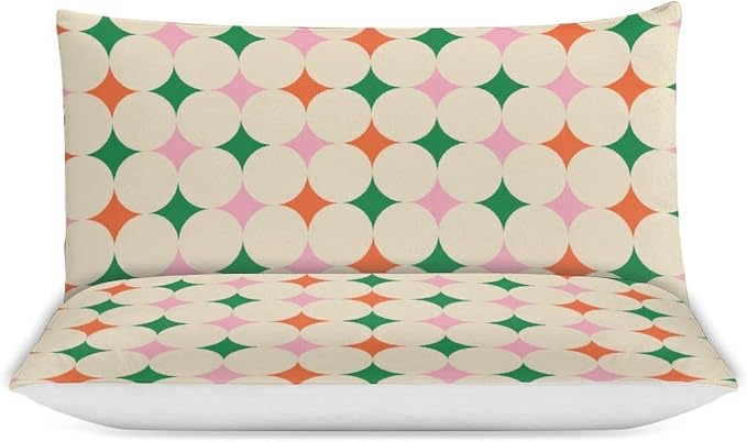 Modern Mid Century Duvet Cover, Vintage Geometry Bedding Sets Soft Comforter Cover，Aesthetic Abstract Art Bedding 3 Piece (1 Duvet Cover 102"x90" + 2 Pillow Sham 20"x30")