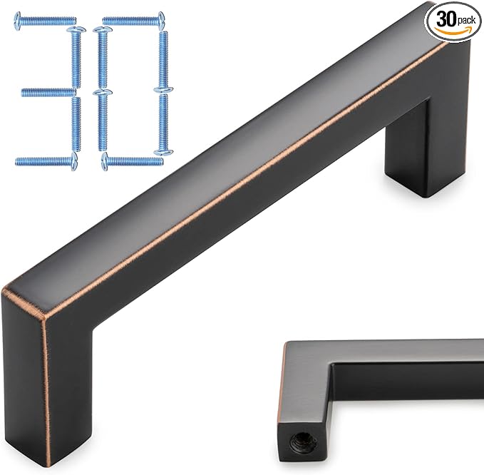 KOOFIZO Oil Rubbed Bronze Cabinet Pulls Bronze Cabinet Handles, 30 Pack 3 Inch Rubbed Bronze Hardware for Kitchen Cabinets Drawer Dresser 1816 Cupboard Bedroom Bathroom