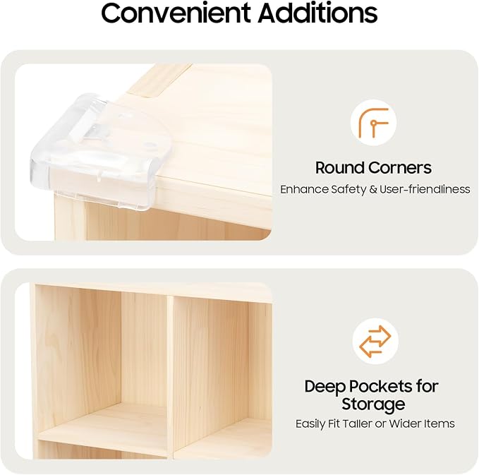 15-Cube Pine Wood Storage Organizer, Solid Wooden Bookshelf with Back Panel, 11in Shelf Opening Bookcase, Freestanding for Living Room, Bedroom, Office (59.1 x 11.8 x 35.4in)