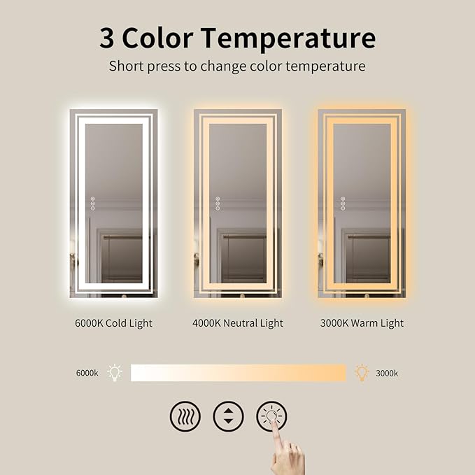 WTTY 84''x32'' LED Bathroom Mirror with Lights, Large Dimmable Led Mirror for Bathroom with Front + Backlight, Lighted Bathroom Vanity Mirrors for Wall with Anti-Fog, Memory, Shatter-Proof, ETL Listed