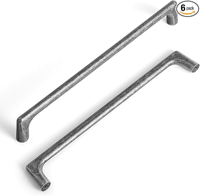Goo-Ki Weathered Nickel Cabinet Pullls with 7.6 ''（192mm Hole Centers- Retro Style Zinc Alloy Cabinet Handles for Dresser,Wardrobe,Cupboard-6 Pack
