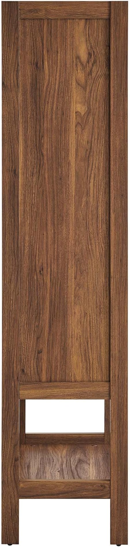 Modway Capri Mid-Century Modern Tall Standing Storage Cabinet in Walnut, Freestanding Cabinet with Doors for Living Room, Dining Room, Craft Area, Entryway and Hallway