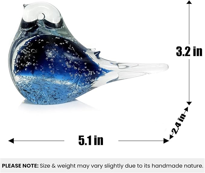 Glass Bird Decor Crystal Bird Sculpture Nature-Themed Home Accents Figurines Ornament Modern Art Living Room Shelves Tabletops
