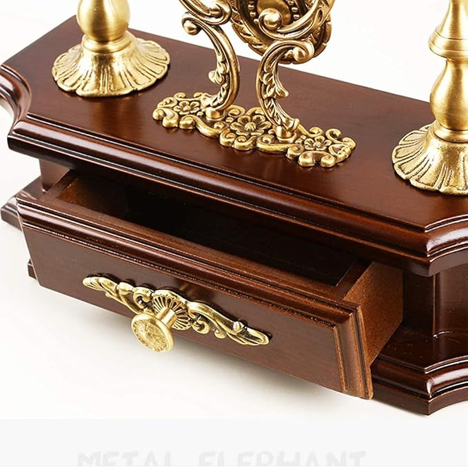 Silent Retro Mantel Clock - Classic Brass Pendulum Desk Clock for Home Decoration, Vintage Table Clock for Living Room, Office, and Bedroom - Elegant Timepiece