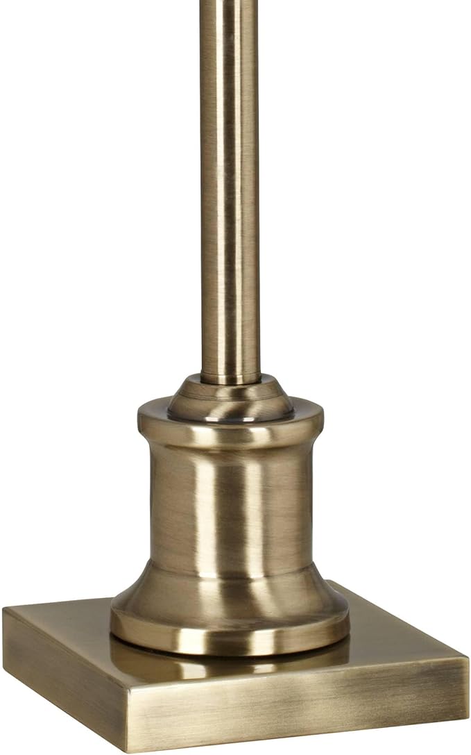 360 Lighting Westbury Traditional Swing Arm Desk Table Lamp Adjustable 36" Tall Antique Brass Beige Fabric Drum Shade for Living Room Bedroom House Bedside Nightstand Home Office Reading