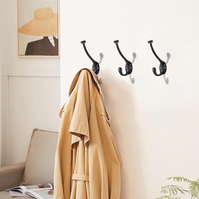 khtumeware The 3 Pack Heavy-Duty zinc Alloy Oil Rubbed Bronze Coat Hook is Suitable for bathrooms, Behind Doors, bedrooms, corridors, and is a Towel Robe Hooks for Both Household and Commercial use