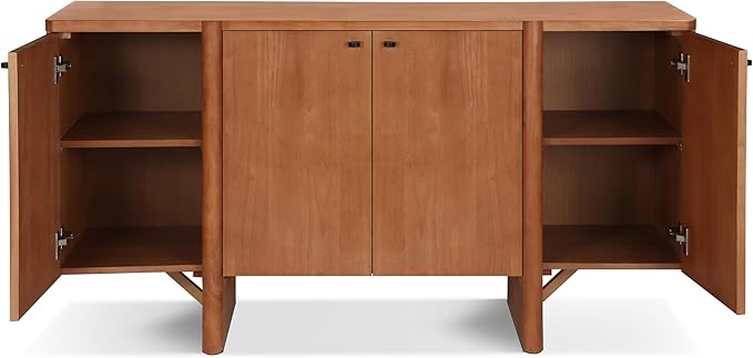 Christopher Knight Home Austen Retro Minimalist Wooden Storage Sideboard, Living Room Cupboard with Shelves, Dining Room/Kitchen Buffet Cabinet, Entryway Display Table, Home Office Credenza, Brown