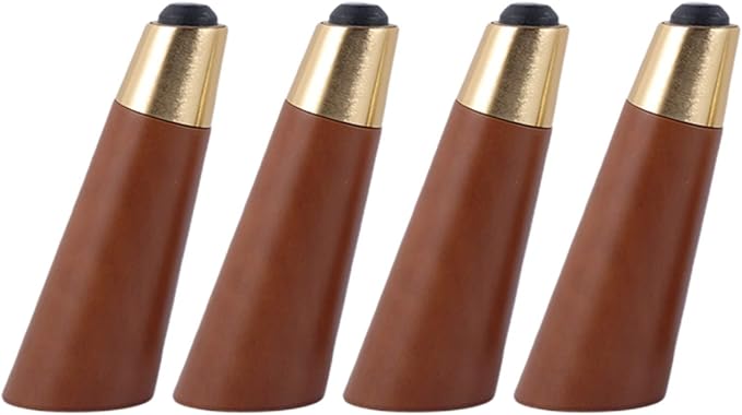 Set of 4 Solid Wood Furniture Legs,Tilted Tapered Coffee Table Feet,Replacement Legs for TV Cabinets/Couches Seats/Cupboard,Copper Sets,Walnut Color,with Accessories (15cm/5.9in)