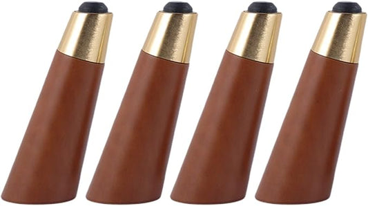 Set of 4 Solid Wood Furniture Legs,Tilted Tapered Coffee Table Feet,Replacement Legs for TV Cabinets/Couches Seats/Cupboard,Copper Sets,Walnut Color,with Accessories (15cm/5.9in)
