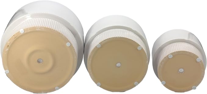 Galt International Set of 3 (8", 10", 12") Mid Century Modern Off White Flat Ribbed Ceramic Planter Pots Flower Pot Indoor House Plants Decor w/Drainage Hole & Plug