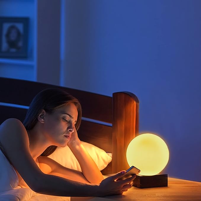 FLORNIA Modern Industrial Table Lamp, Unique Bedside Nightstand Desk Lamp with Glass Shade and Marble Base for Bedroom, Living Room, Office Study, Decoration (Include Bulb G45)