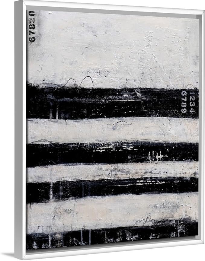 CANVAS ON DEMAND Four Roads White Float Framed Canvas Wall Art Print by Erin Ashley, Contemporary, Abstract, Home Decor, Modern Artwork, 16" x20in