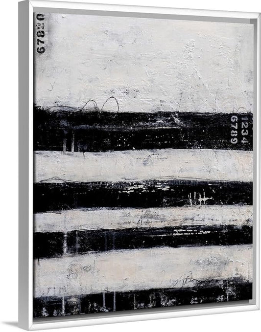 CANVAS ON DEMAND Four Roads White Float Framed Canvas Wall Art Print by Erin Ashley, Contemporary, Abstract, Home Decor, Modern Artwork, 16" x20in