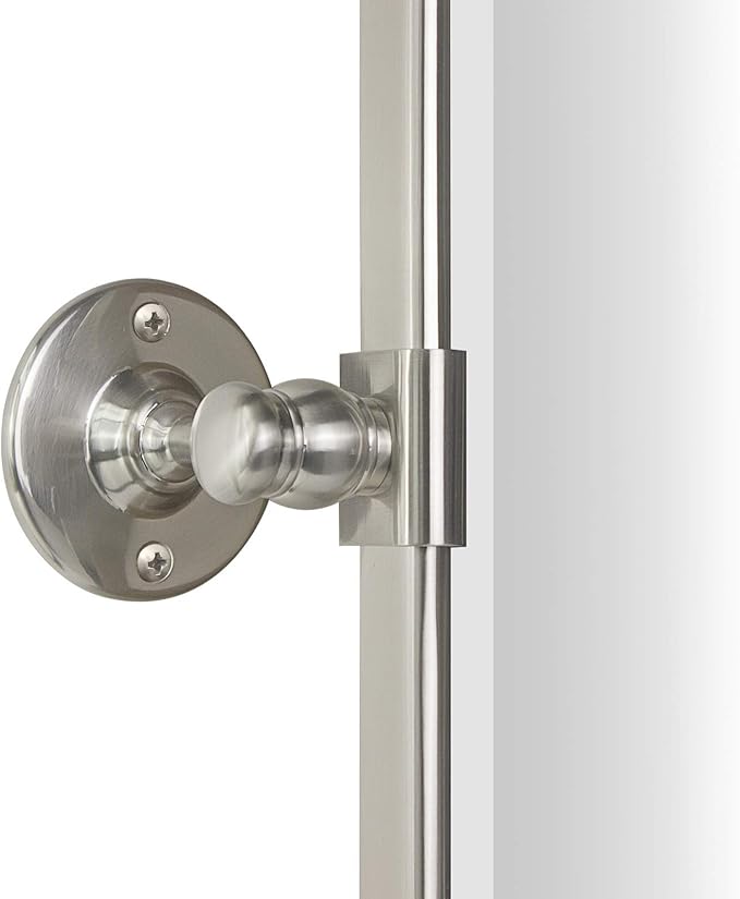 TEHOME Pivot Mirror Brushed Nickel Tilt Bathroom Vanity Mirror Brushed Nickel Metal Framed Rectangle Horizontal Tilting Beveled Vanity Mirrors, Overall 44.12 x 30 inches (Mirrror 40 x 30 inches)