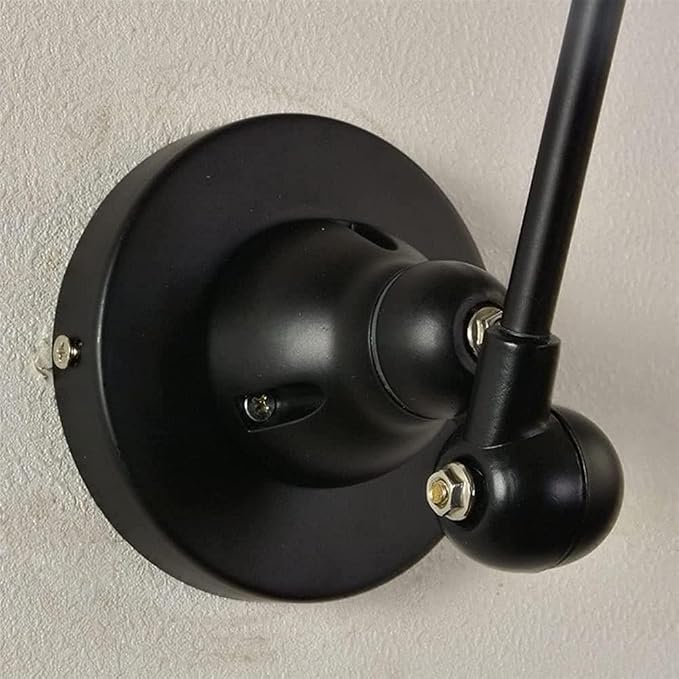 Retro Extendable Wall Lighting Fixture Swing Arm Long Wall Sconces with Adjustable Head Rotated Lamp Arm Reading Light for Study Bedroom Bedside Lamp
