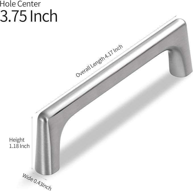 Lardmon 10 Pack Brushed Satin Nickel Modern Cabinet Pulls 3.75 Inch(96mm) Hole Center Timeless Drawer Pulls Vanity Pulls Classic Solid Kitchen Cabinet Handles Hardware for Dresser