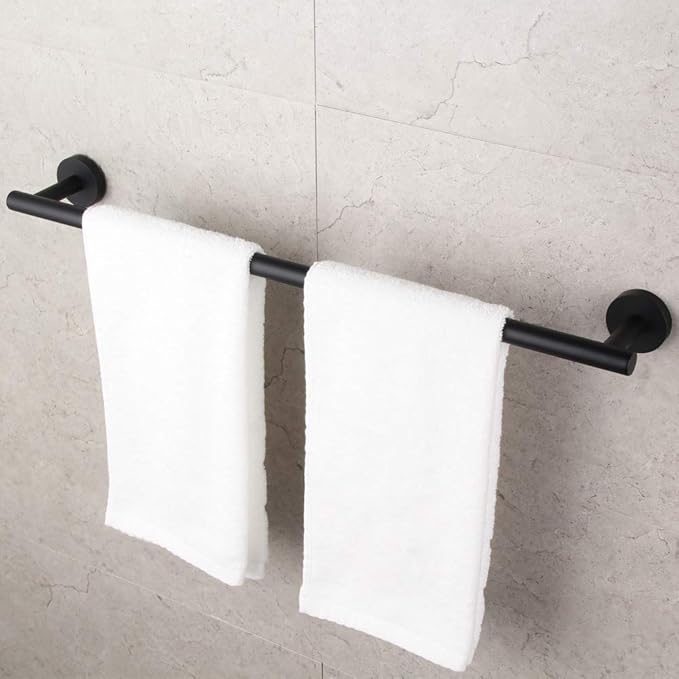 GERZWY Bathroom Towel Bar 33" Stainless Steel Towel Bar Matte Black Contemporary Style Wall Mount for Bath Kitchen AG1101C85-BK