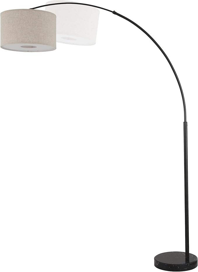Major-Q Extra Large 81" H Steel Over-Reaching Arc Adjustable Arching Floor Lamp with Marble Base Behind Sofa Lamp