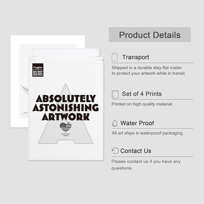SIGNWIN Poster Set Black White Snake Plant Agave Cactus Succulent Close Up Floral Botanical Photography Modern Art Decorative Scenic Multicolor Nature Wilderness for Bedroom - 12"x16"x4